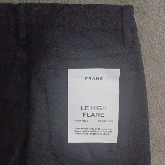 Frame Denim Classic Black Jeans, Le High Flare, 32 - Picture 6 of 8
